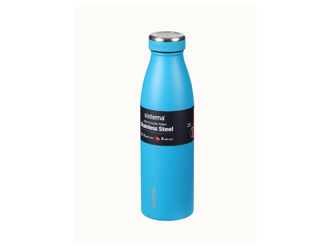 Sistema 500ml Stainless Steel Bottle – Hot & Cold Insulated | Qatar Sistema 500ml Stainless Steel Bottle – Hot & Cold Insulated | Qatar